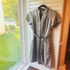 EUC H&M Safari Cargo Shirt Dress, Tie Waist sz 14